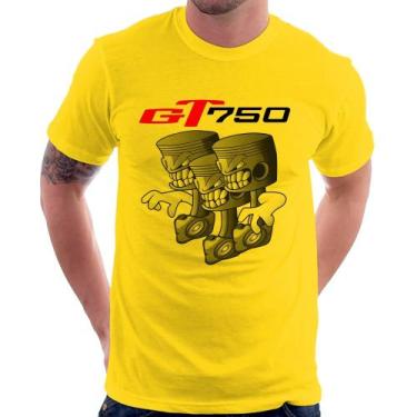 Imagem de Camiseta Moto GT 750 Pistões - Foca na Moda, Amarelo, G