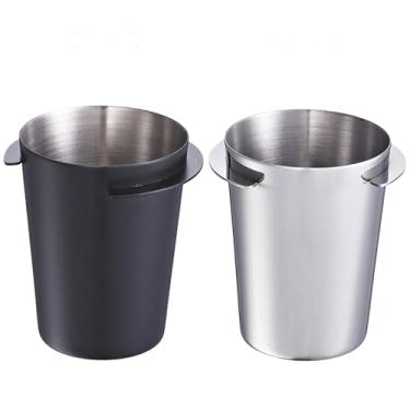 Imagem de Pacote com 2 copos dosadores, 50 ml, 58 mm, aço inoxidável, copo dosador de café para portátil, acessórios para máquina de café expresso, leite, chá, café, pó, alimentador de pó
