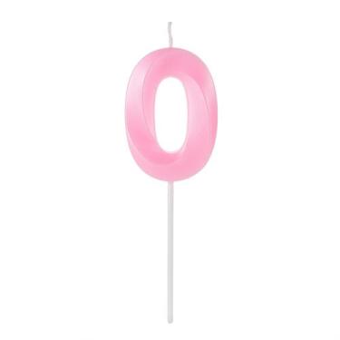 Imagem de Vela Aniversário Design Rosa Pérola Número 0 - 01 unid - Silverfestas