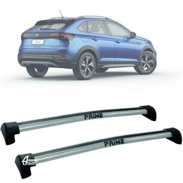 Imagem de Rack Trav Teto Aluminio Prime VW Nivus  c/ Longa Prata PR325