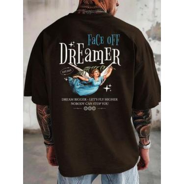 Imagem de Camiseta Masculina Estampada Streetwear Casual Conforto Face - 100% Al