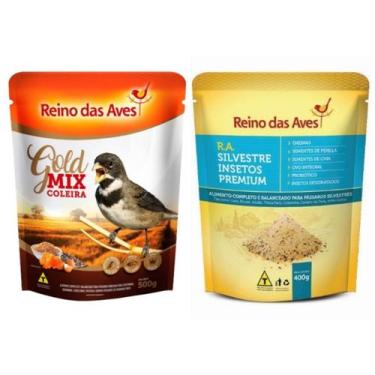 Imagem de Mix Sementes Coleiro e Farinhada RA Insetos Reino das Aves