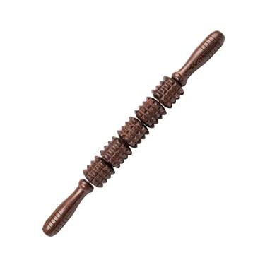 Imagem de Wooden Massage Roller Handheld Stick Body Roller Relax Stiff Muscle Massaging Trigger Points Release Cellulite Lymphatic Therapy Rolling Massager