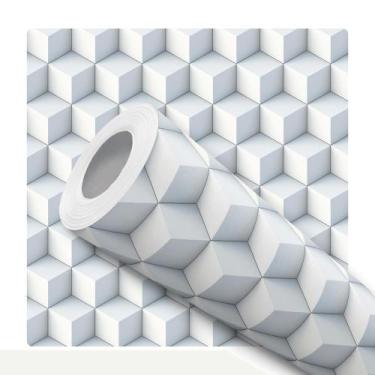 Imagem de Papel De Parede Adesivo Lavável Vintage Rosas Fundo Azul Quarto Sala d