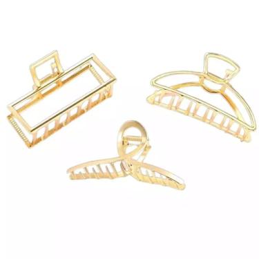 Imagem de Kit de 3 Piranhas de metal vários modelos prendedor dourada e prata