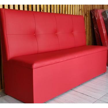 Imagem de Poltrona booth 1,10cm corvin vermelho costura em quadro - O REI DAS PO