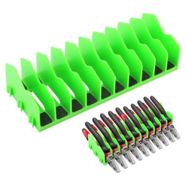 Imagem de PURATEN Organizador de alicate para gaveta de caixas de ferramentas, alicate de 10 compartimentos, cortadores, organizador de armazenamento com base de borracha antiderrapante para manter as