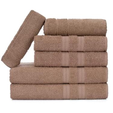 Imagem de Genérico, Jogo de Toalhas Gigante Soft 2 Banhão + 2 Rosto Soft + 2 Piso Luxo Antiderrapante 100% Algodão - Camurça