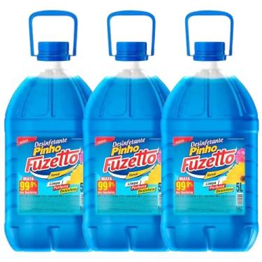 Imagem de Desinfetante Pinho Floral 15L (3x5L) Limpeza Profunda com Perfume Agradável e Ação Bactericida