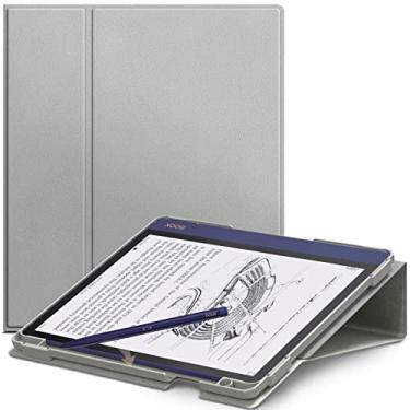 Imagem de E NET-CASE Capa para BOOX Note Air 2, BOOX Note Air 2 Plus 2022, novo design atualizado, suporte giratório de 360 graus para BOOX Note Air 2 de 10,3 polegadas com suporte para lápis (cinza)