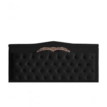 Imagem de Cabeceira De Cama Painel Barcelona Queen 160 Cm Retro Capitonê Botão Encapados Suede Preto Do Lar Móveis