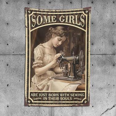 Imagem de Cerveja Decor Some Girls Are Just Born With Sewing In Their Souls Tapeçaria masculina Caverna Decorações Estéticas Tapeçaria (75 x 100 cm)