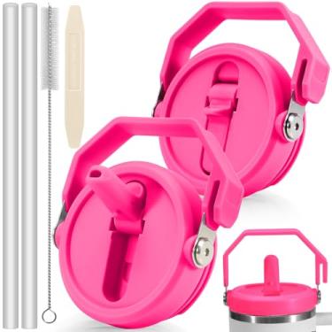 Imagem de ANTAND Tampas à prova de vazamento de 1,134 g apenas para copo Stanley Quencher H2.0, pacote com 2 tampas de substituição com alça de canudo destacável para acessórios de copo Stanley de 1,134 g