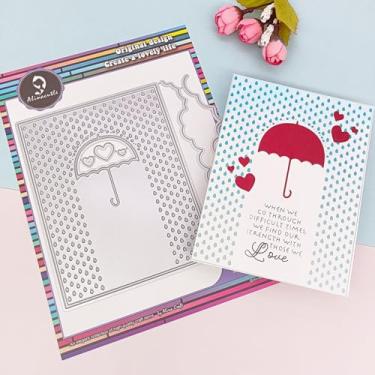 Imagem de Alinacutle, 1 peça, guarda-chuva, moldura retangular, corte de metal, matrizes em relevo para álbuns, presente, papel, artesanato, artesanato, cartões, faça você mesmo, álbum de decoração de cartões