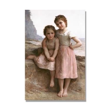 Imagem de NHLDZYH William Adolphe Bouguereau Impressões artísticas - Pintura de retrato - (Menina 6) - Pôster temático de mitologia grega - Pôster de decoração de parede vintage. Tela somente 60 x 90 cm - 23,7