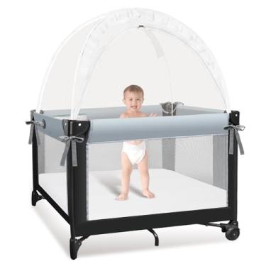 Imagem de Generic Tenda De Berço Para Evitar Que O Bebê Suba - Rede Manter Dentro Tela Proteção Contra Escalada Em Berço, Retrátil Bebê, Zíper Metal Autotravante Bidirecional (Branco, Pequeno)