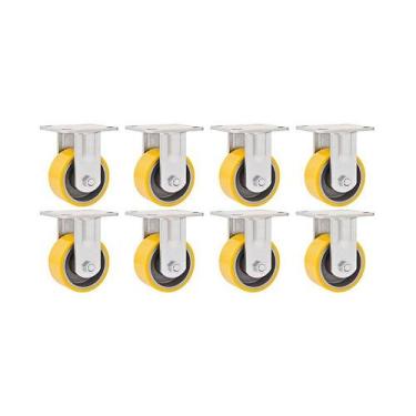 Imagem de Kit 8 un rodízio roda fixo poliuretano ferro 5 127mm 250kg - VONDER