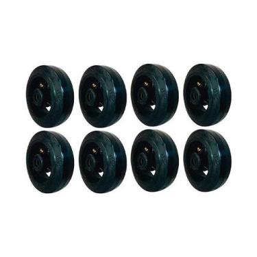 Imagem de Kit 8 un roda borracha moldada 6 pol 220kg p/ rodízio - AJAX