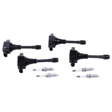 Imagem de dowfane Bobina De Ignição E Vela 4 Peças 22448-Ed000 Uf549-1 Compatível Com Nissan Altima Sentra Versa Cube Rogue Infiniti L4 2.5L 07-18 22448Ja00A Uf549