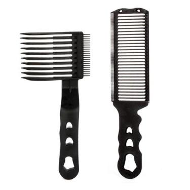 Imagem de Kit Pente Profissional Corte Degradê Curvo Auxílio Cabelo Masculino e 