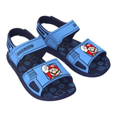 Imagem de Sandália Papete Infantil Menino Super Mario Grendene Kids Preto Ou Azul – Nº 25 ao 32/33 (Azul, BR, Criança de 4 a 8 anos, Numérico, 25)