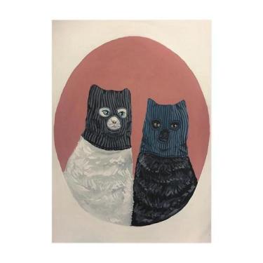 Imagem de Máscara De Gato Ladrão Impressão Em Tela Arte De Parede Nórdica Modern