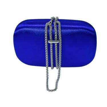 Imagem de HUANG ZHUANG Elegante bolsa de veludo cetim noite bolsa feminina bolsa de festa bolsa de noiva para casamento baile formal, Azul marinho
