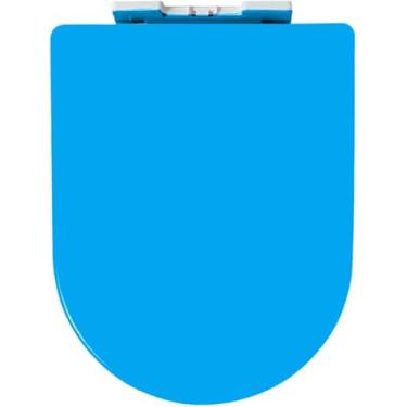 Imagem de Assento De Vaso Sanitário De Liberação Rápida De Fechamento Macio Resistente Para Família De Banheiro, Design Ergonômico Com Dobradiças Ajustáveis, 6 Cores Disponíveis, Sky Blue, Onesize