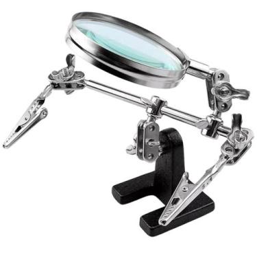 Imagem de Lupa de Bancada Articulada com Garras para Eletronica Manutenção Reloj