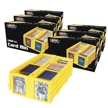 Imagem de BCW Caixa de cartão colecionável – comporta até 1600 cartas – amarela | Caixa de armazenamento grande para cartões colecionáveis soltos | Pokémon, MTG e caixas de armazenamento – Pacote com 6
