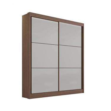 Imagem de Guarda Roupa Solteiro Santorini 2 Portas 3 Gavetas Com Pés - D` Doro Castanho/off White