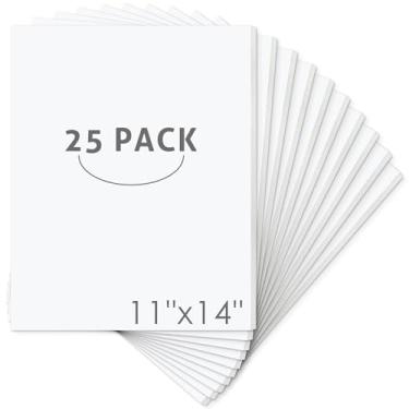 Imagem de Mat Board Center, pacote com 25 placas de suporte de espuma de 30,48 x 40,64 cm 1/8, Branco, 11x14