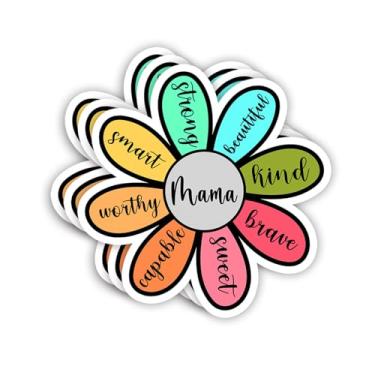 Imagem de (3 peças) Adesivo inteligente Mama Beautiful Kind Brave Sweet Funny Motivational Quotes Inspirational Family Mommy Love Vinyl Decal para Tumbler Laptop Kindle Garrafas de água Livros Telefone