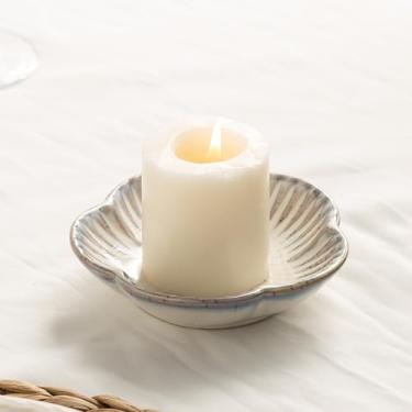 Imagem de Placas de suporte de vela de pilar de cerâmica, suporte de castiçal decorativo, suporte de incenso de luz de chá Santo Palo, para jantar, festa, casamento, aniversário, decorações de aniversário, 1