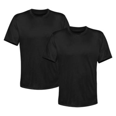 Imagem de Kit 2 Camiseta Masculina Lisa Algodão Qualidade - Basic Fashion, G, Pr