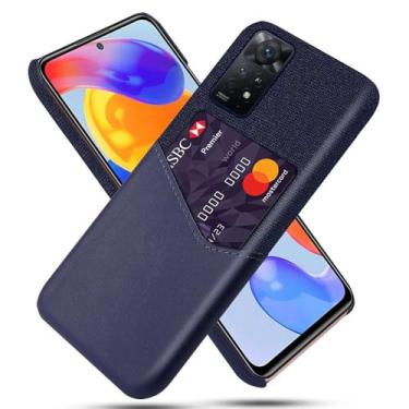 Imagem de Capa para Xiaomi Redmi Note 11 PRO 5G,Tela e tampa de couro PU,Antideslizante,360°cobertura completa à prova de choque com 1 slot de cartão atrás,Prevenção de queda-Blue