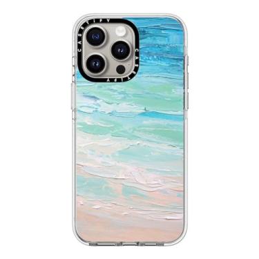 Imagem de CASETiFY Capa transparente para iPhone 15 Pro Max [não amarela/2 m. Proteção contra quedas de grau militar/compatível com Magsafe] - Marés do mar - Transparente
