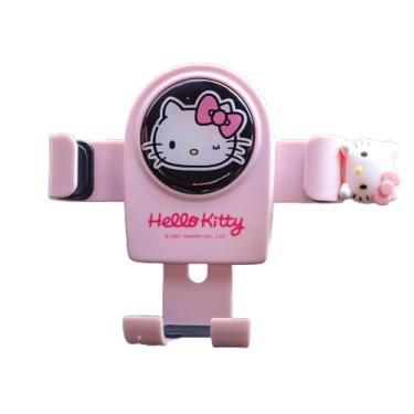 Imagem de Kawaii Kitty Suporte de carro para saída de ar rosa, suporte de celular mãos livres para carro, acessórios de carro de gatinho, suporte de braçadeira, compatível com todos os smartphones iPhone