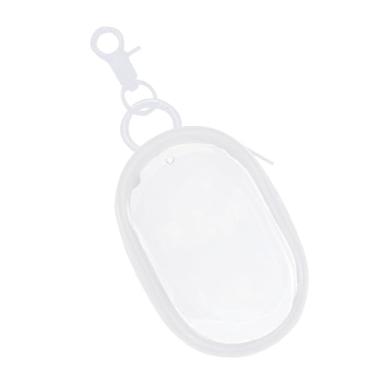 Imagem de Bolsa organizadora de cabos de viagem – bolsa de armazenamento com mosquetão, porta-moedas, capa de fone de ouvido com zíper duplo para fone de ouvido, fones de ouvido, acessórios pequenos, Branco