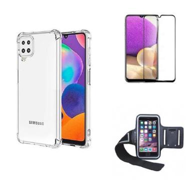 Imagem de Kit Braçadeira Samsung Galaxy M33 5G + Capa + Película Vidro