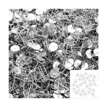 Imagem de Kit Base para Brinco em Metal 8mm Prata + Tarracha de Silicone com 300