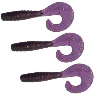 Imagem de Kit 03 Iscas Matadeira Grub Simples 9cm Isca Soft Original Cauda Ativa