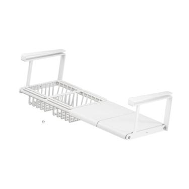 Imagem de Ioensy Organizador de cesto para prateleiras sob armários, cesto suspenso multiuso para cozinha, organizador de armários para estantes de escritório e, Branco