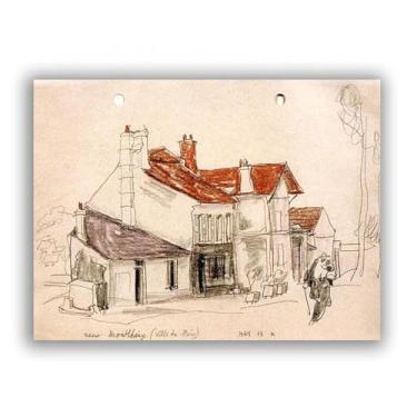 Imagem de "Near Montlhéry (Ville du Bois)" de (Lyone/Feininge) Famosa impressão giclée de arte de parede em tela reproduções de pinturas abstratas para decoração de parede de sala de estar 80 x 104 cm sem