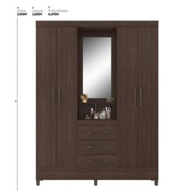 Imagem de Guarda Roupa Casal Capelinha Persia Café - Demóbile - Demobile