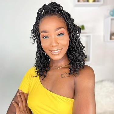 Imagem de Karida Cabelo de crochê Goddess Locs 30,5 cm, 8 pacotes de cabelo de crochê atualizado para mulheres negras, crochê pré-enrolado com pontas encaracoladas (30,5 cm (pacote com 8), 1#)