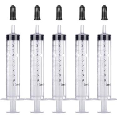 Imagem de Foosi Seringa De Plástico 10 Ml Sem Agulha Para Líquidos - Seringas Medidoras Com Tampas, Embalagem Estéril Separada, Medicamento Animais Estimação, Cães E Gatos Pequenos, Pacote 5 Unidades
