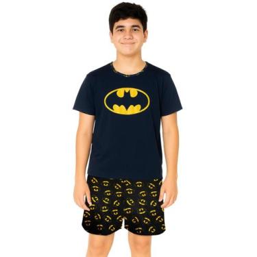 Imagem de Pijama Masculino Infanto Juvenil Super Heróis Camiseta Shorts Personag