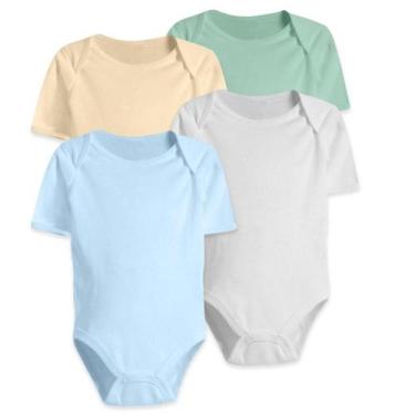 Imagem de Kit Roupa Bebê 4 Peças Body Manga Curta Liso Verão - Koala Baby, Menin