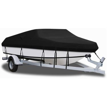 Imagem de Capa De Barco Em Tecido Oxford 900d Capa De Barco Resistente, à Prova D'água, à Prova De Vento E Resistente A Uv Para Casco Em V, Barco A Remo, Barco De Pesca, 14-16ft
